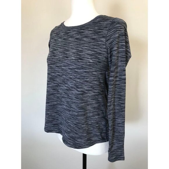 ZYIA Active Long Sleeve Split Back Top Size Small Heathered Gray - Picture 5 of 8